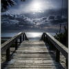 Postkarte Steg im Mondschein