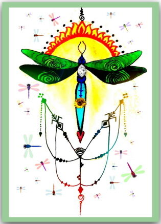 Postkarte Henna Libelle