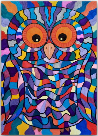 Postkarte Mosaikeule